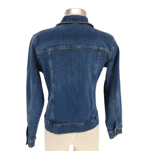 Old Navy Denim Jacket Long Sleeve Button Front Stone Wash - Picture 3 of 6